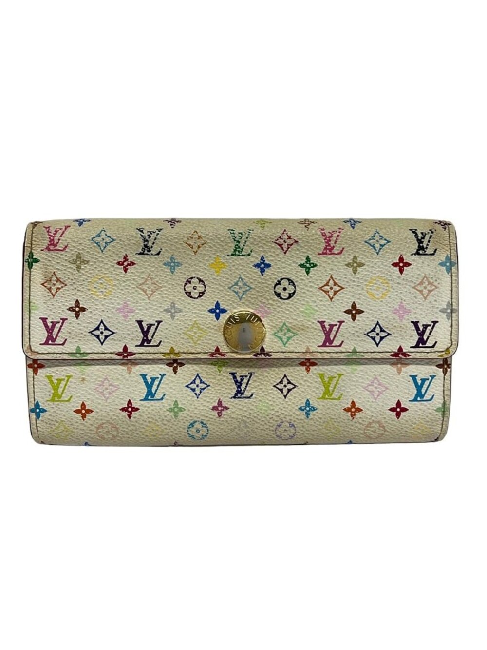 Louis Vuitton Wallet Monogram Multicolor Pochette Porte Monnaie Credit Blanc